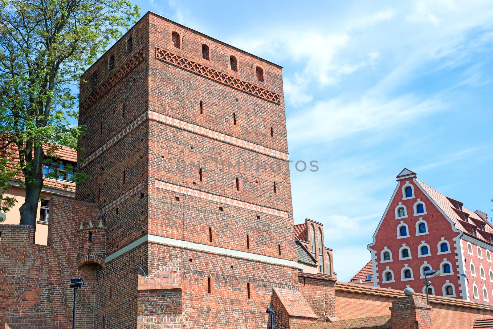 Leaning Tower (circa XIV c.) of Torun (former Thorn) town, Poland. One of the most characteristic sites in the Old Town. UNESCO site