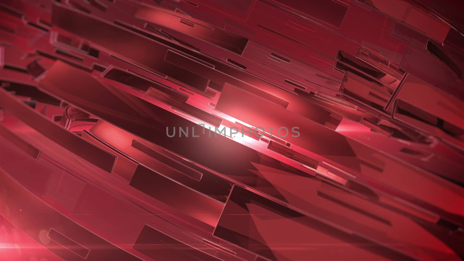 Beautiful Red 3d abstract background. Depth of blur.