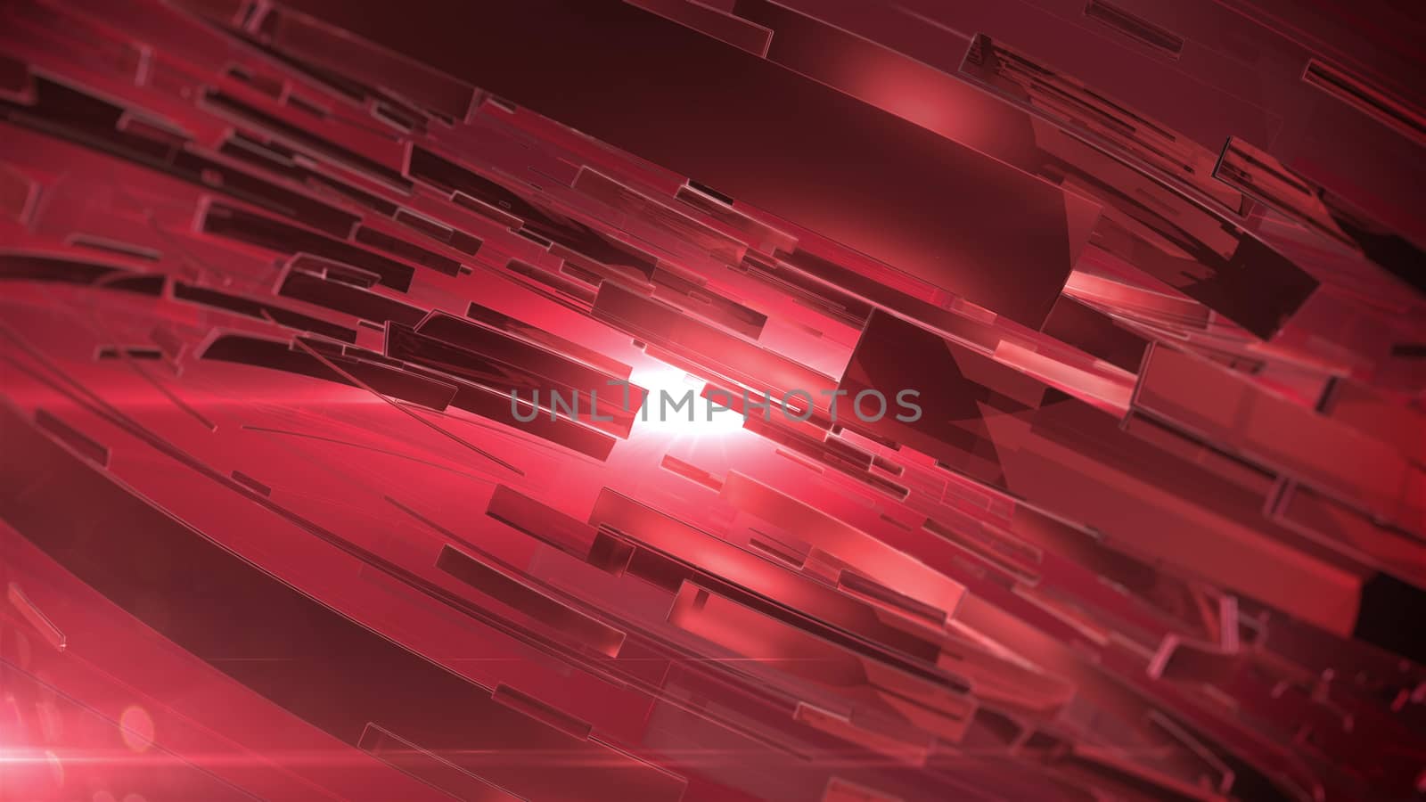 Beautiful Red 3d abstract background. Depth of blur.