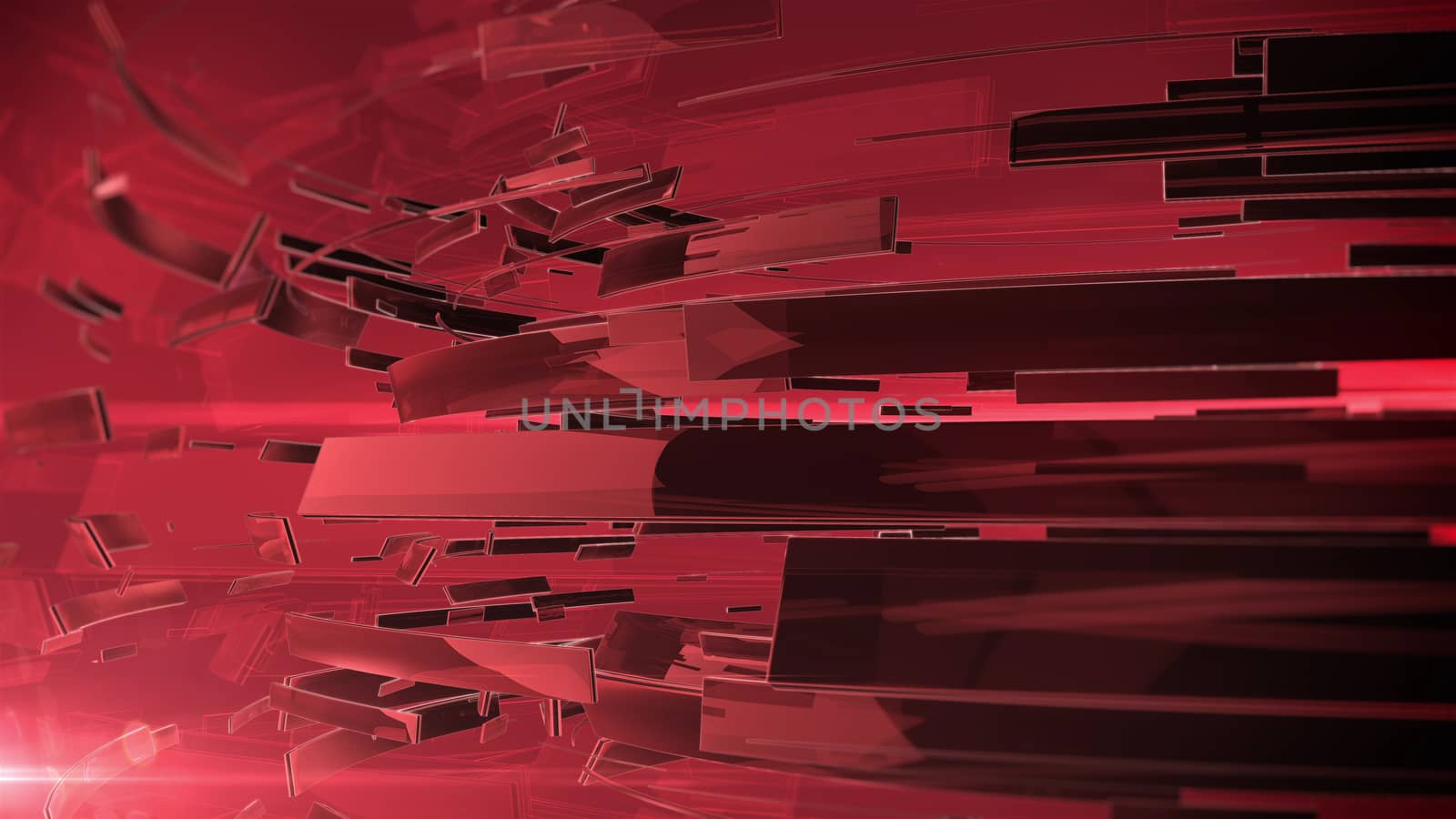 3d abstract business sphere. Red color and DOF.