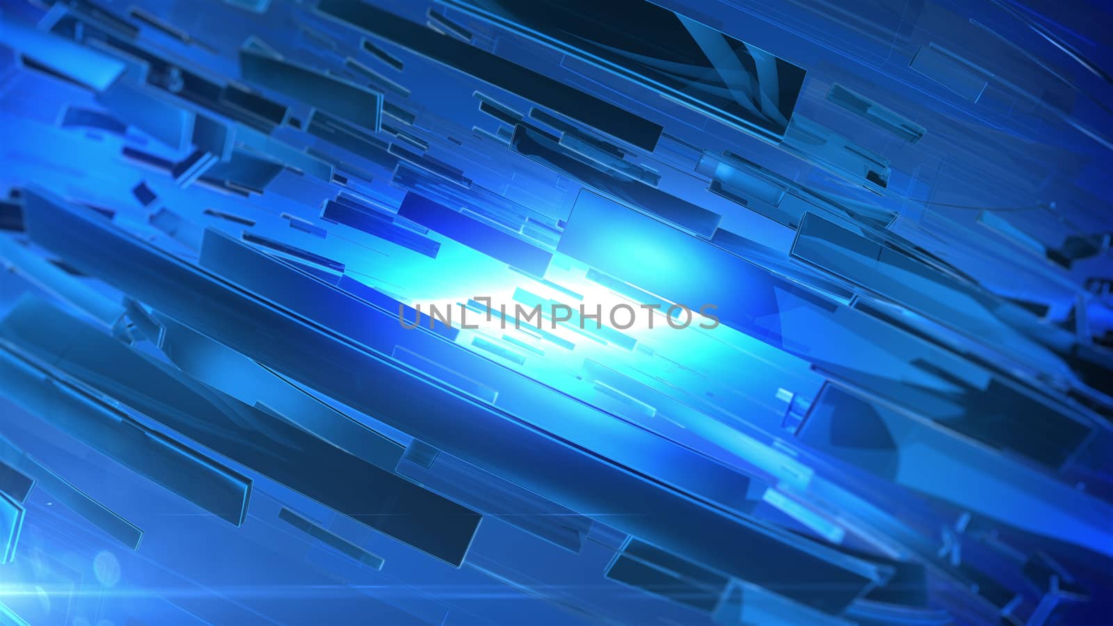 Beautiful Blue 3d abstract background. Depth of blur.