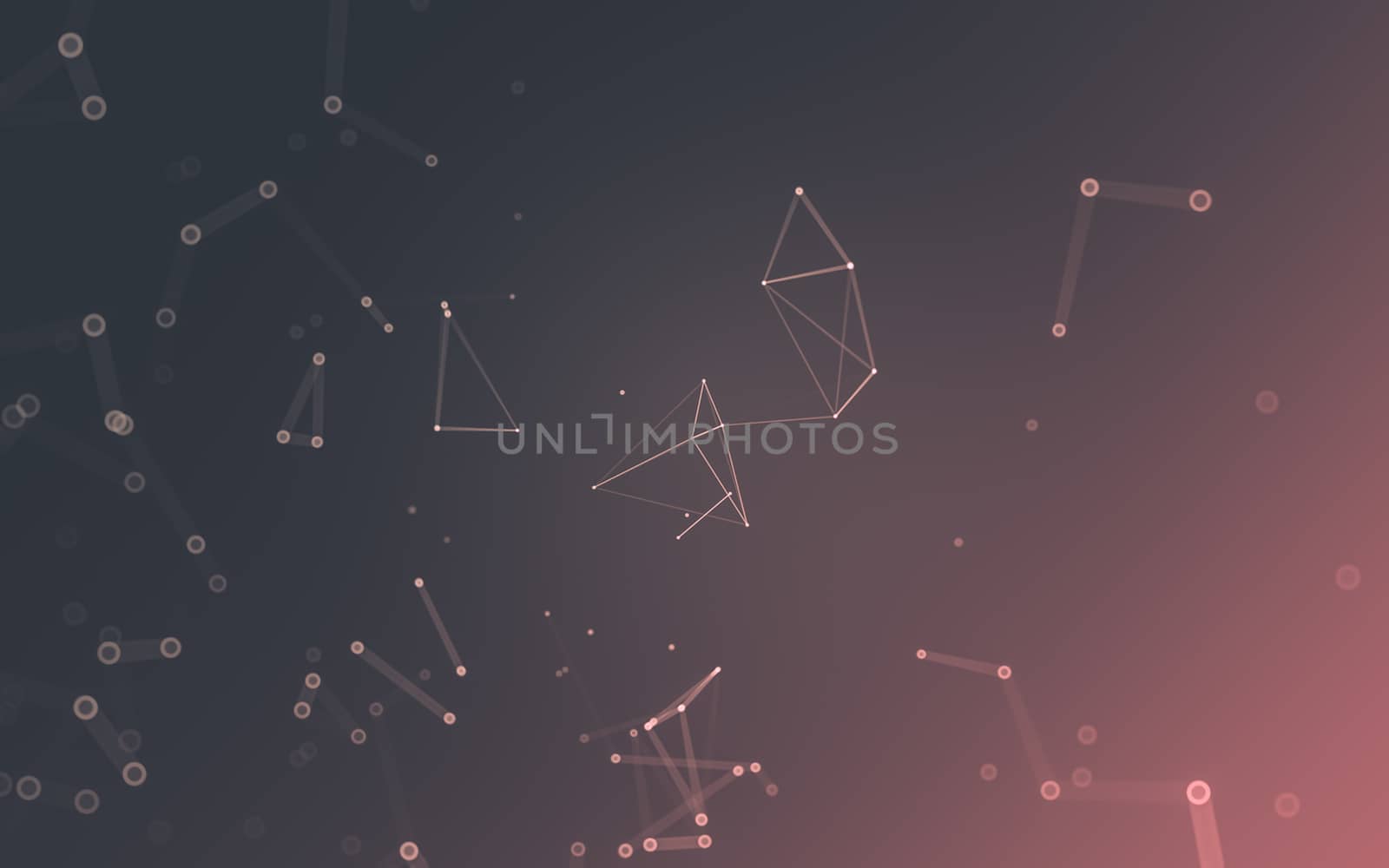 Abstract polygonal space low poly dark background with connecting dots and lines. Connection structure. 3d rendering