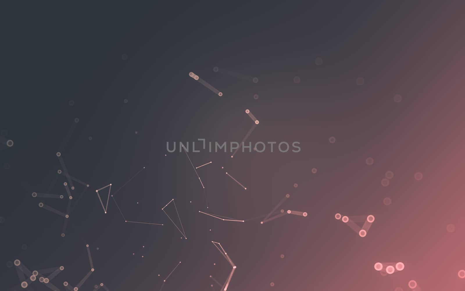 Abstract polygonal space low poly dark background, 3d rendering by teerawit