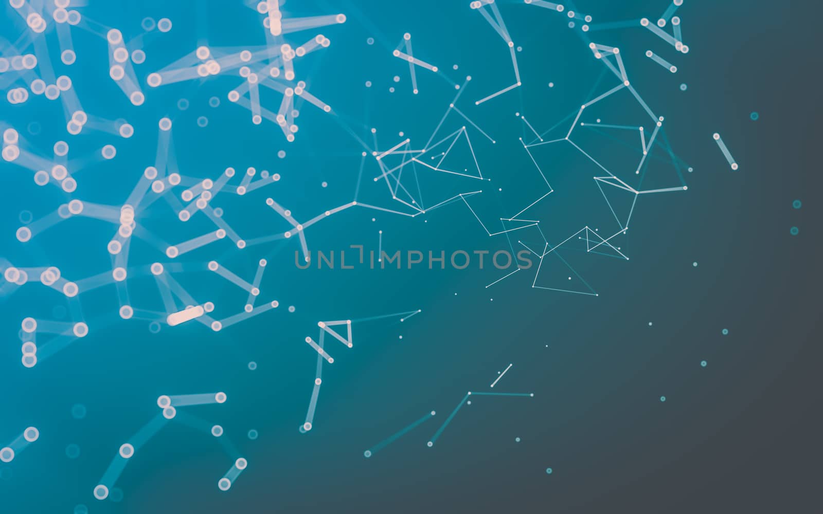 Abstract polygonal space low poly dark background, 3d rendering by teerawit