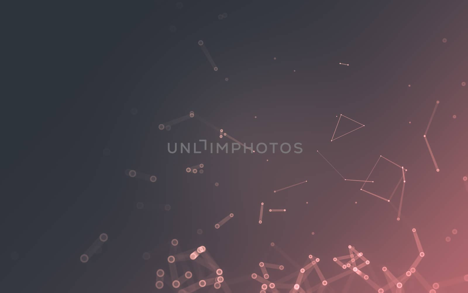 Abstract polygonal space low poly dark background, 3d rendering by teerawit