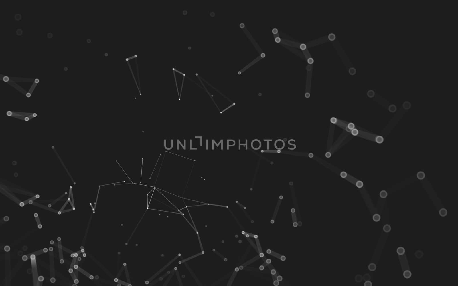 Abstract polygonal space low poly dark background with connecting dots and lines. Connection structure. 3d rendering