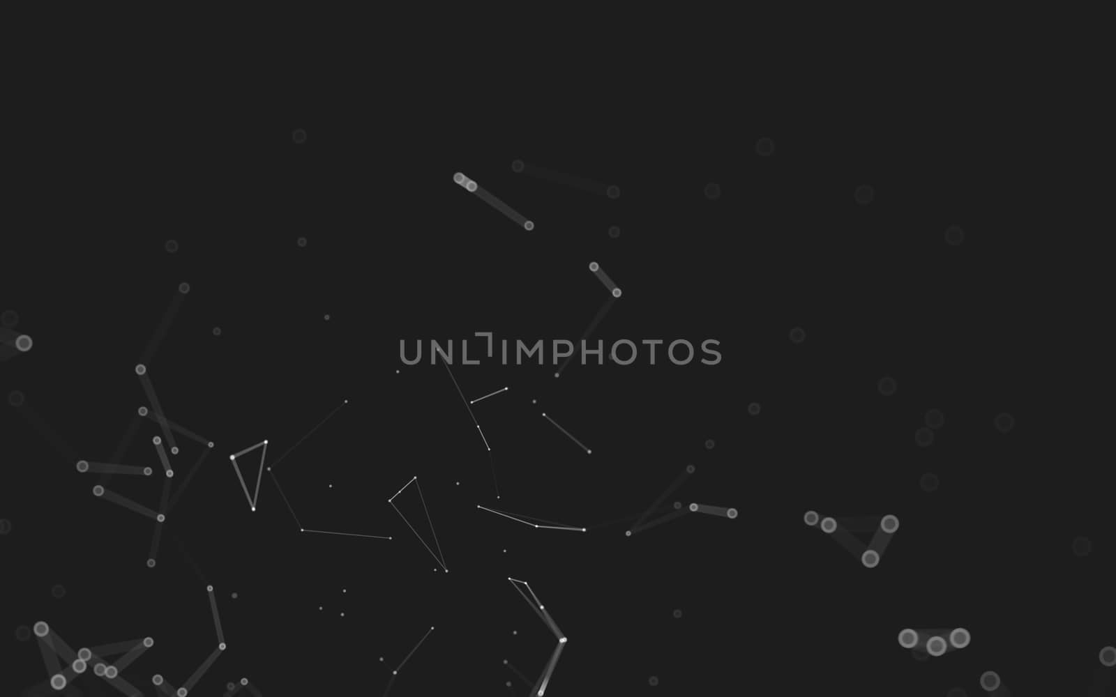 Abstract polygonal space low poly dark background with connecting dots and lines. Connection structure. 3d rendering