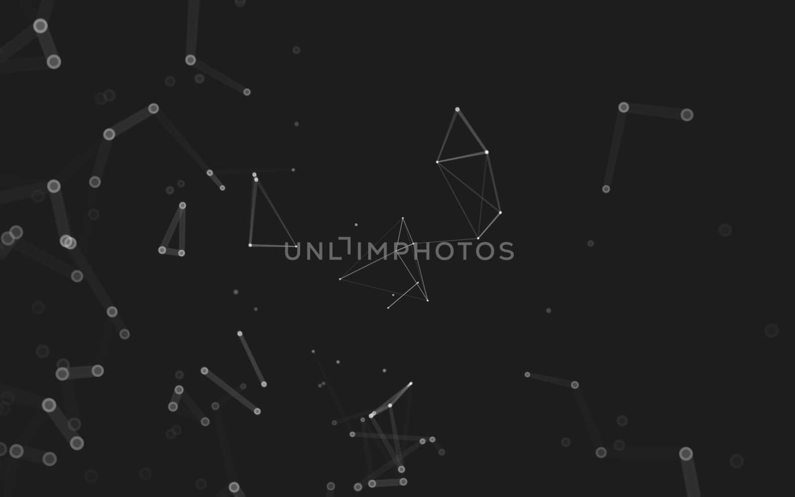 Abstract polygonal space low poly dark background with connecting dots and lines. Connection structure. 3d rendering