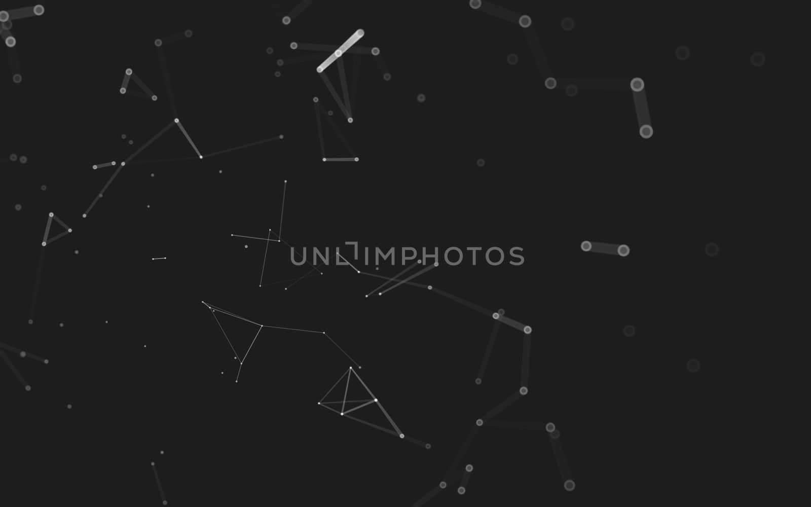 Abstract polygonal space low poly dark background with connecting dots and lines. Connection structure. 3d rendering