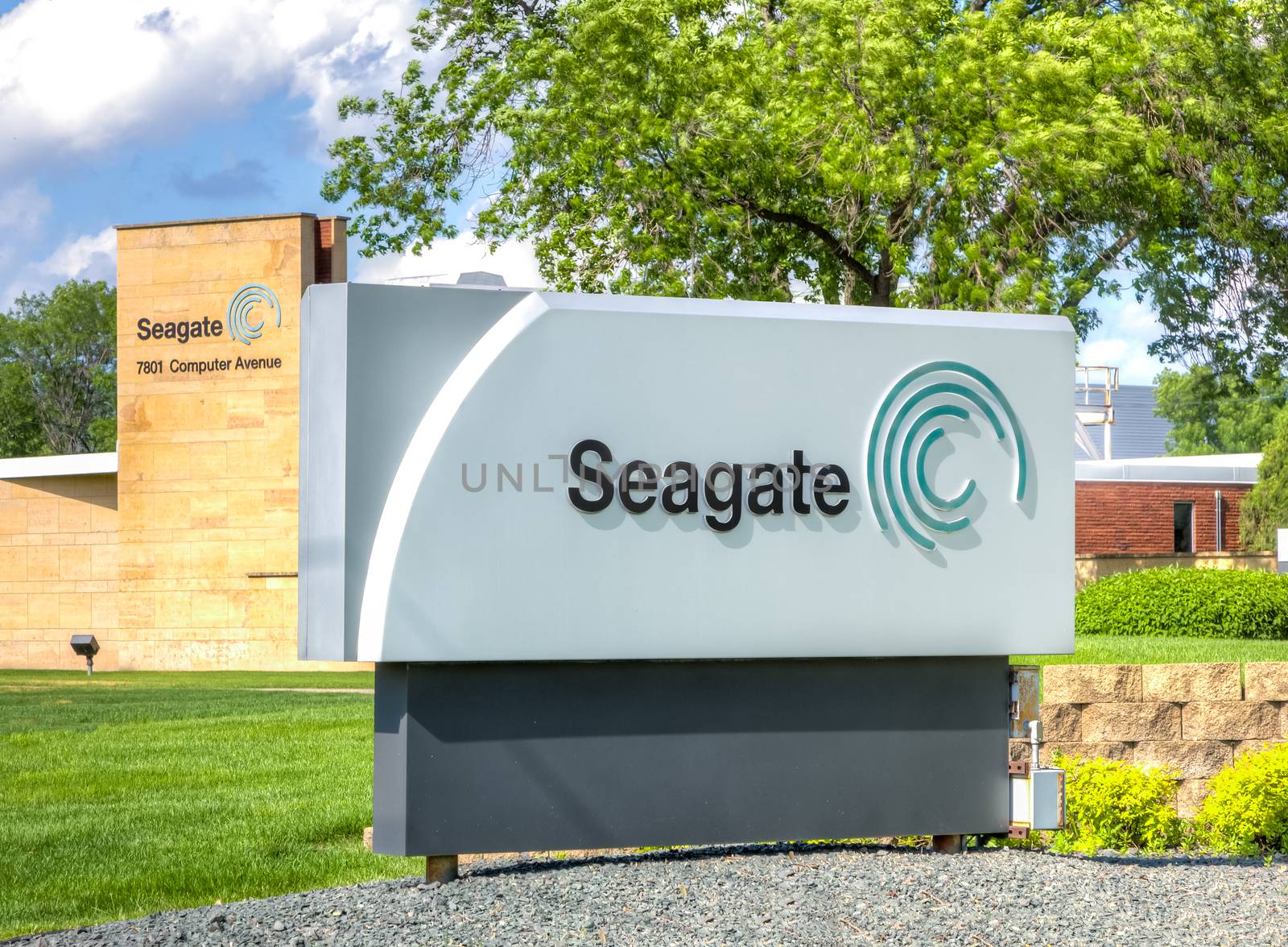 BLOOMINGTON, MN/USA - MAY 29, 2016: Seagate manufacturing facility. Seagate Technology is an American data storage company.
