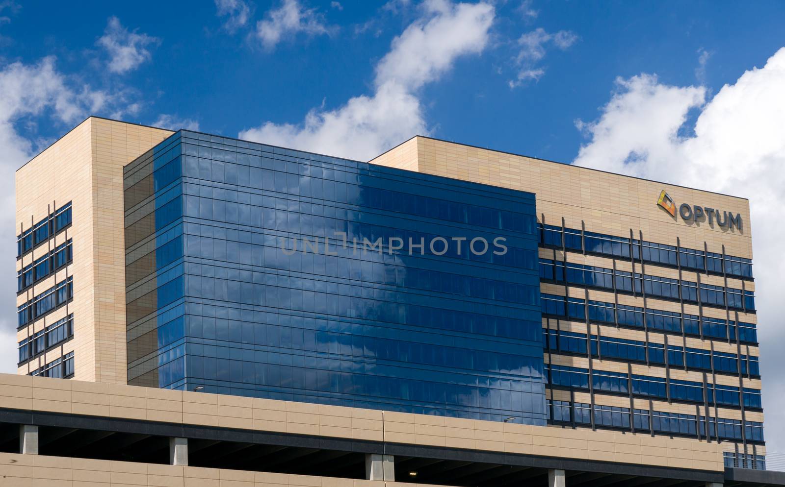 MINNETONKA, MN/USA - MAY 29, 2016: Optum Corporate Headquarters. Optum is  a health and wellness company and is part of the UnitedHealth Group.