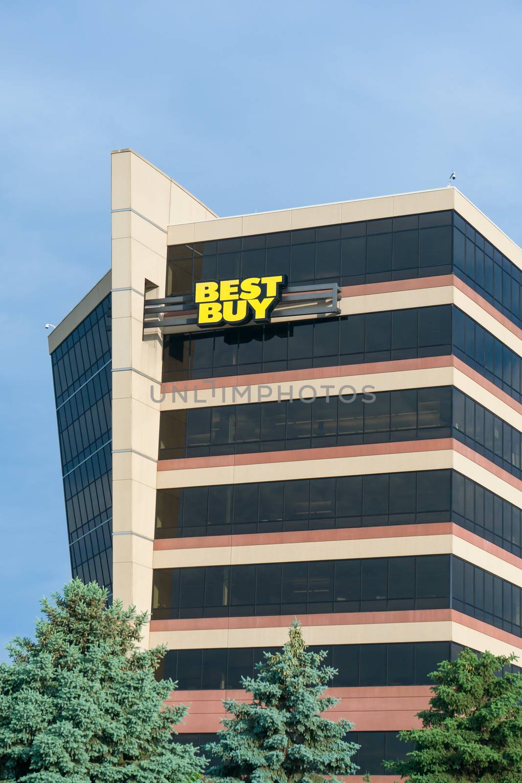 RICHFIELD, MN/USA - MAY 30, 2016:  Best Buy corporate headquarters building. Best Buy is an American multinational consumer electronics corporation.