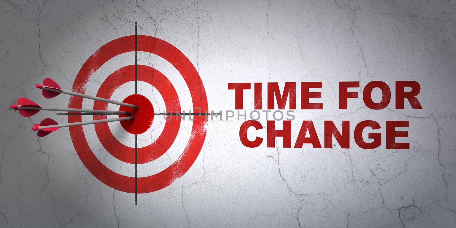 Timeline concept: target and Time for Change on wall background by maxkabakov