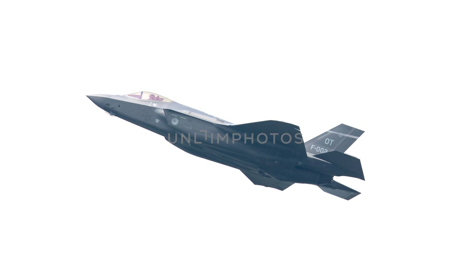 LEEUWARDEN, THE NETHERLANDS -MAY 26: F-35 fighter during it's first test in Europe on May 26, 2016 in Leeuwarden. It is the world's most advanced multi-role fighter.