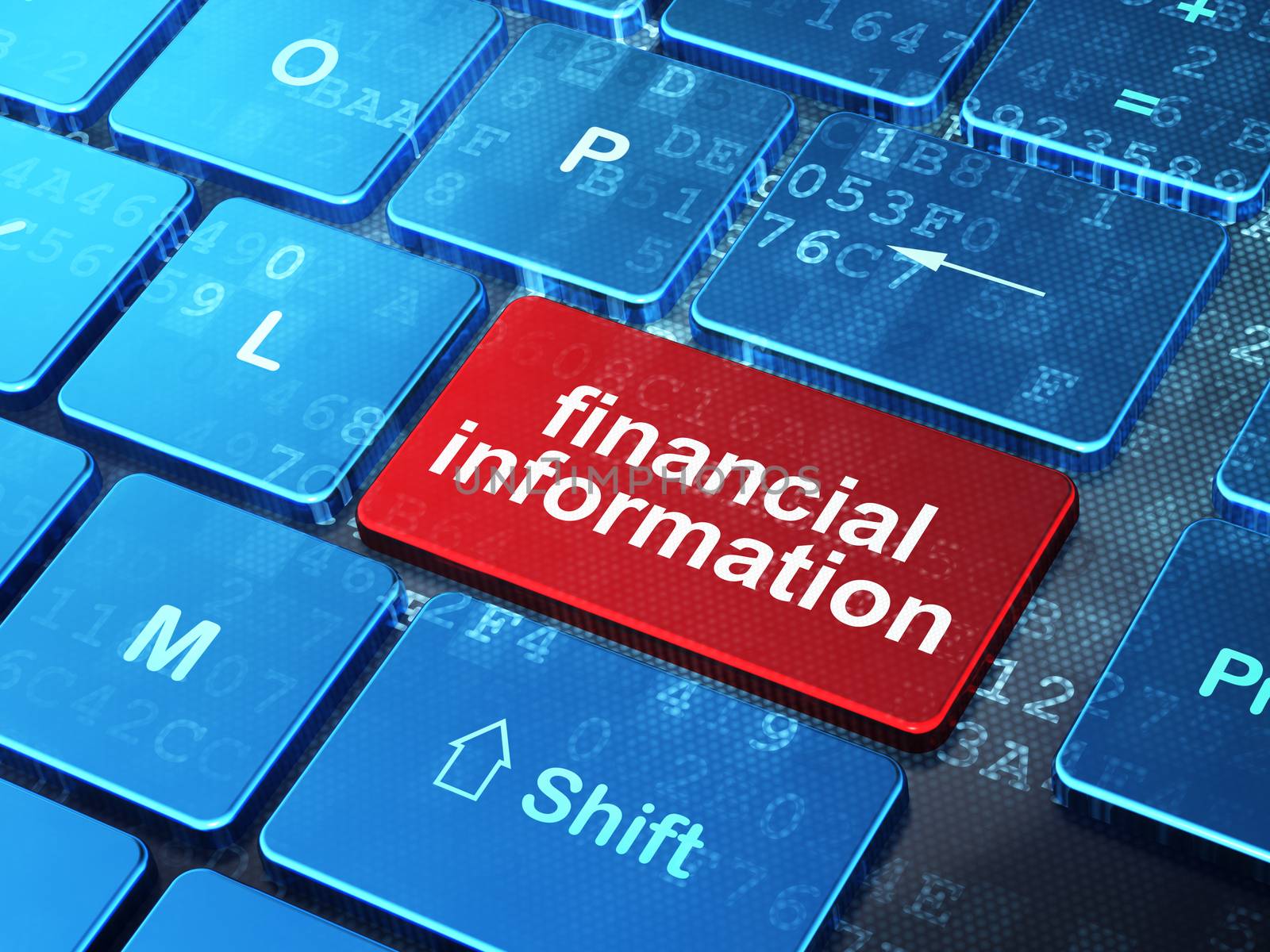 Business concept: Financial Information on computer keyboard background by maxkabakov