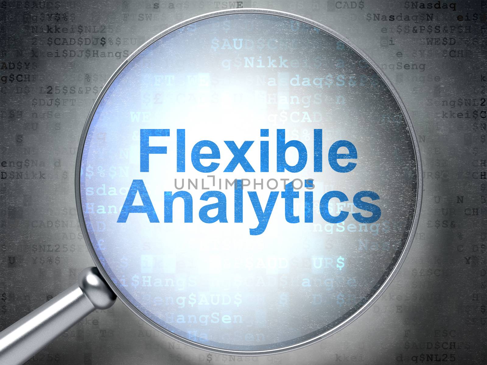 Business concept: Flexible Analytics with optical glass by maxkabakov
