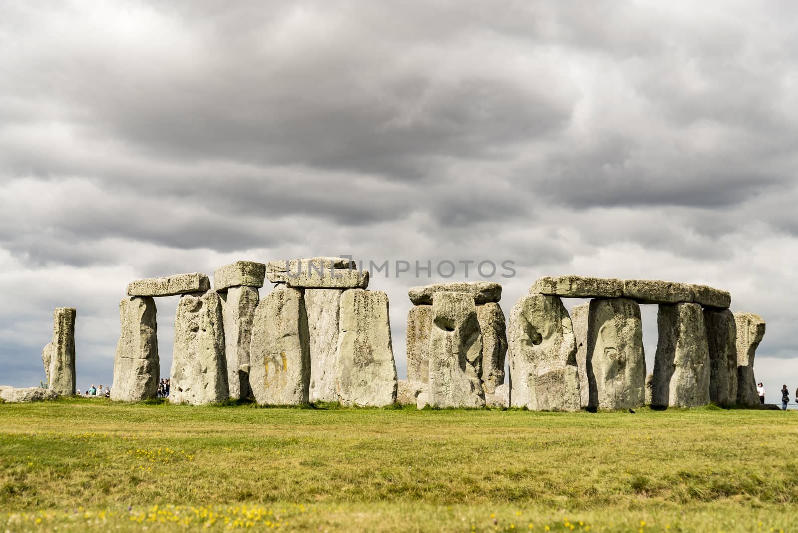 Stonehenge an ancient prehistoric stone monument near Salisbury, Wiltshire, UK. It was built anywhere from 3000 BC to 2000 BC. Stonehenge is a UNESCO World Heritage Site in England.