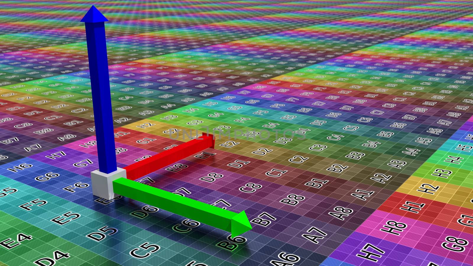 3d coordinate axis background, illustration of technology concept