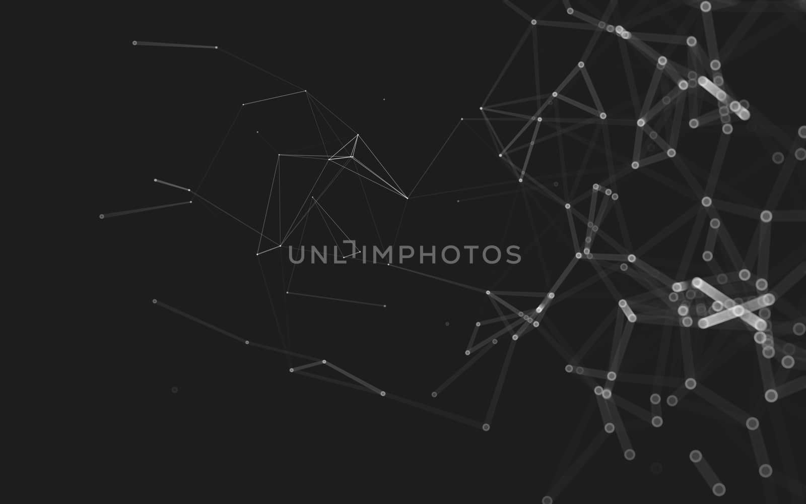 Abstract polygonal space low poly dark background with connecting dots and lines. Connection structure. 3d rendering