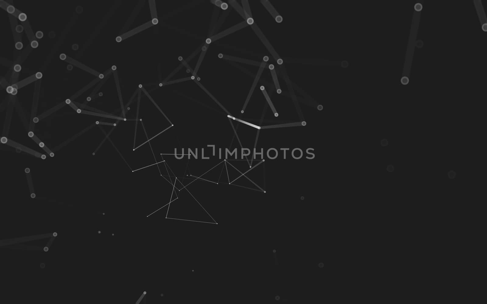 Abstract polygonal space low poly dark background with connecting dots and lines. Connection structure. 3d rendering