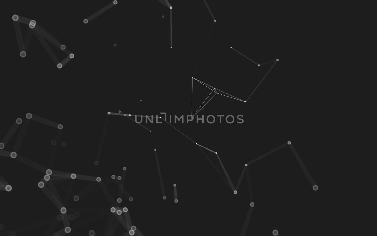 Abstract polygonal space low poly dark background with connecting dots and lines. Connection structure. 3d rendering