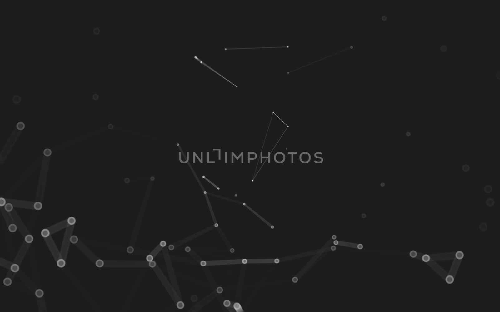 Abstract polygonal space low poly dark background with connecting dots and lines. Connection structure. 3d rendering