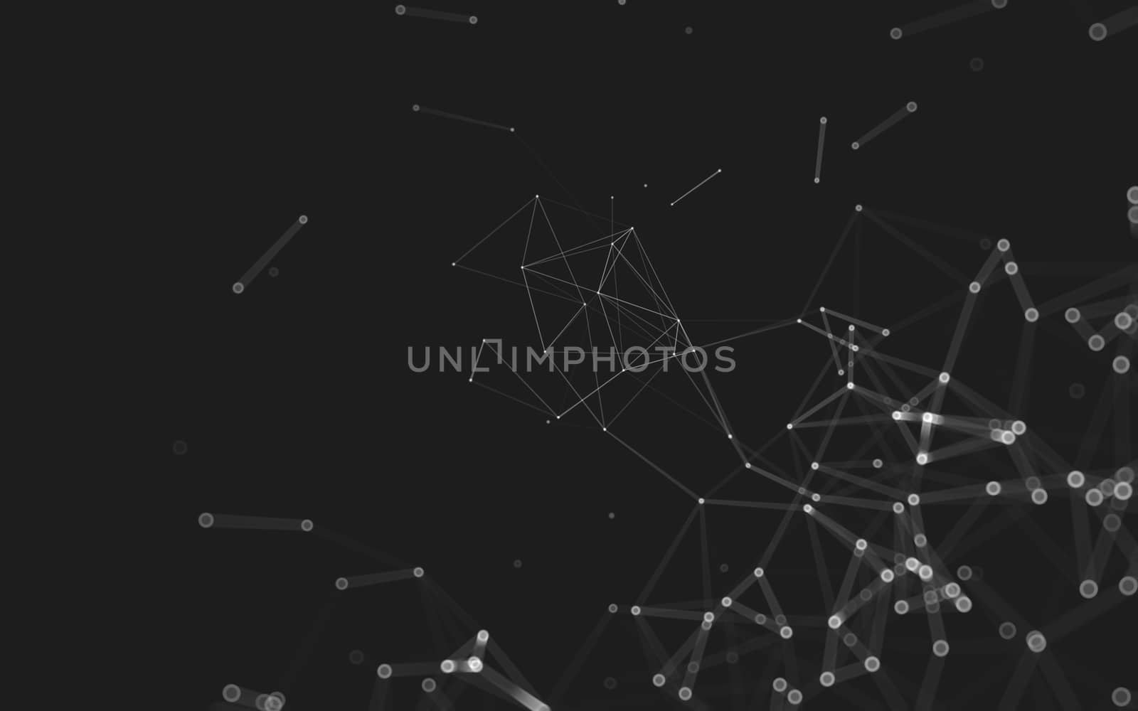 Abstract polygonal space low poly dark background, 3d rendering by teerawit