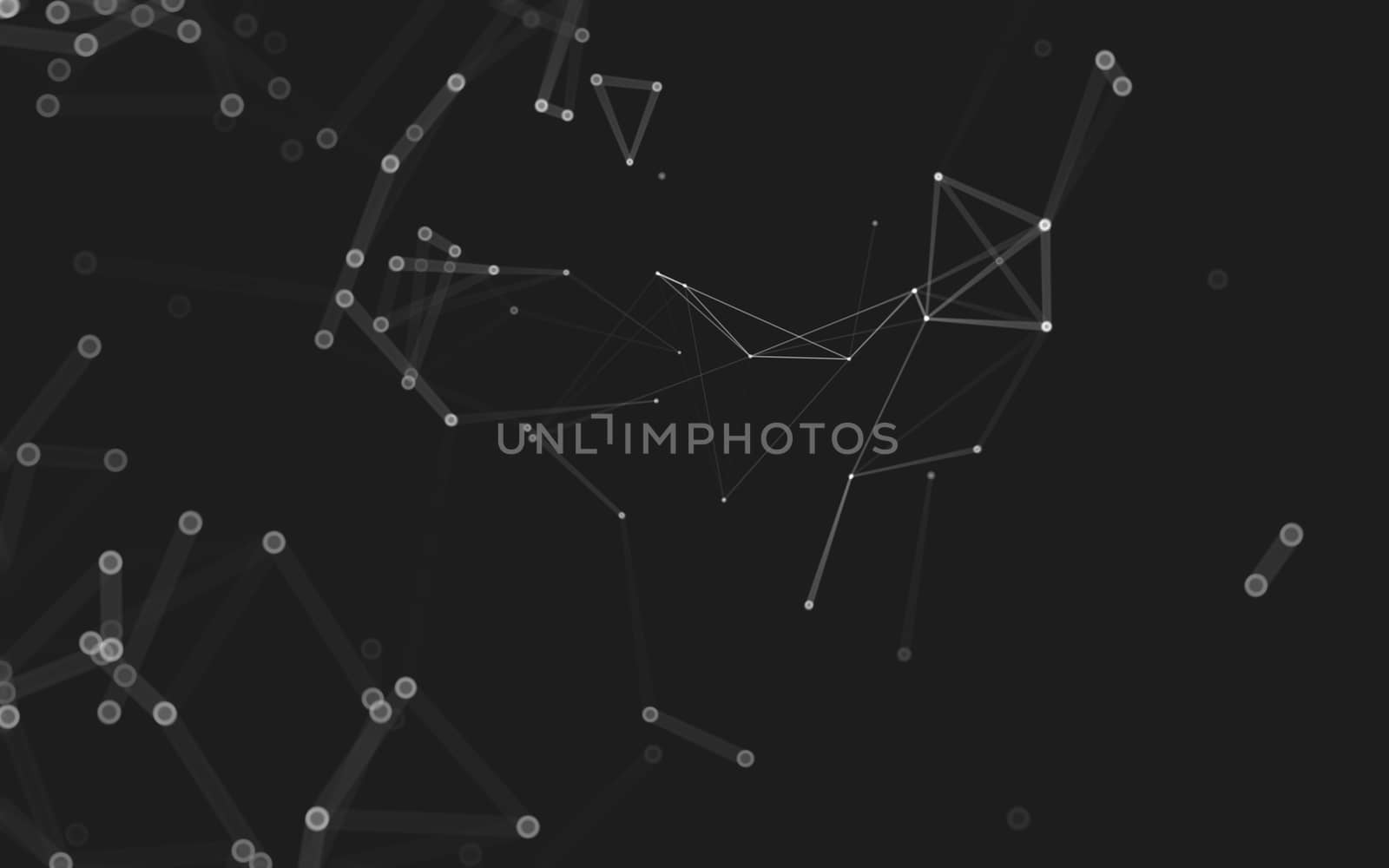 Abstract polygonal space low poly dark background, 3d rendering by teerawit