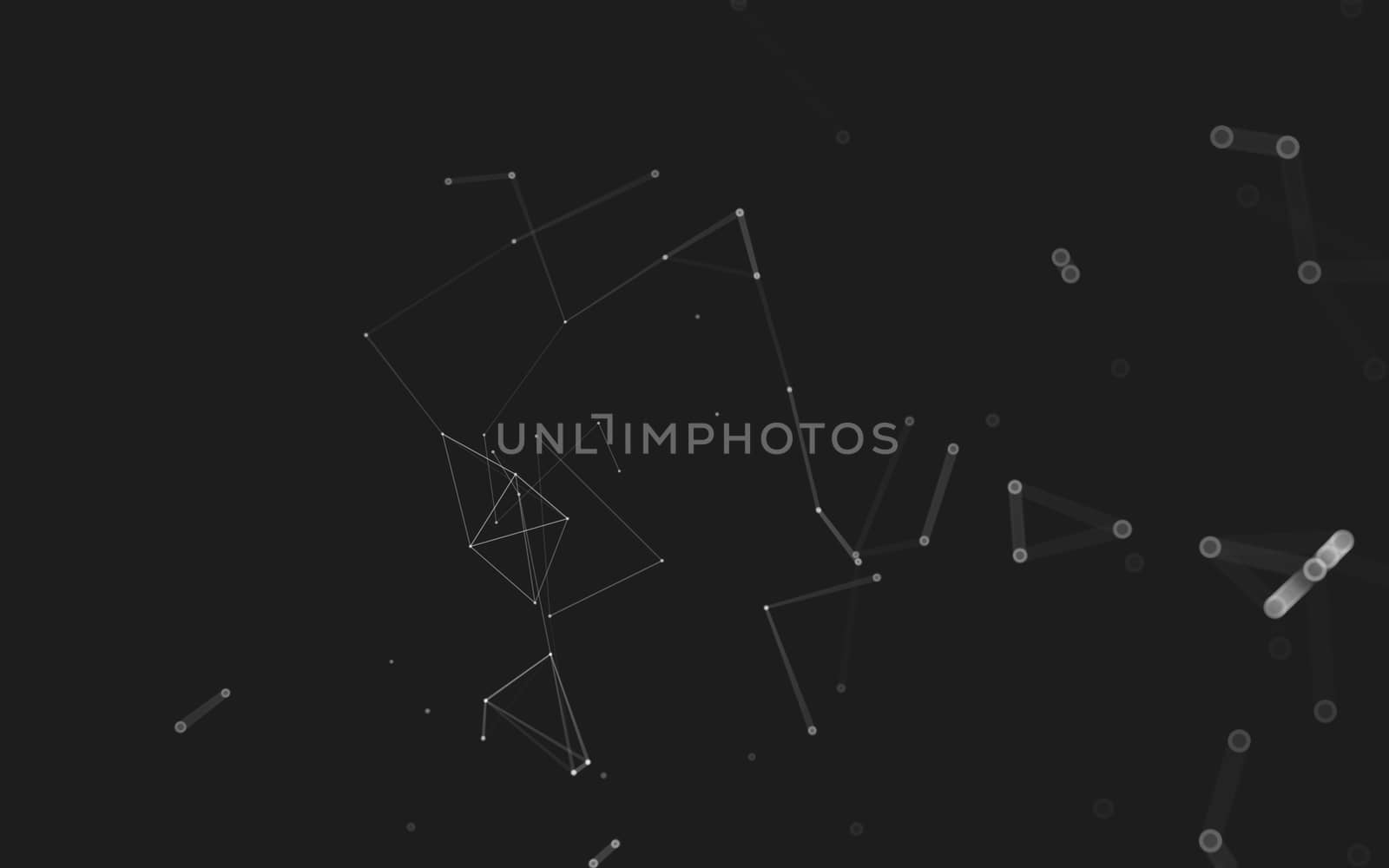 Abstract polygonal space low poly dark background with connecting dots and lines. Connection structure. 3d rendering