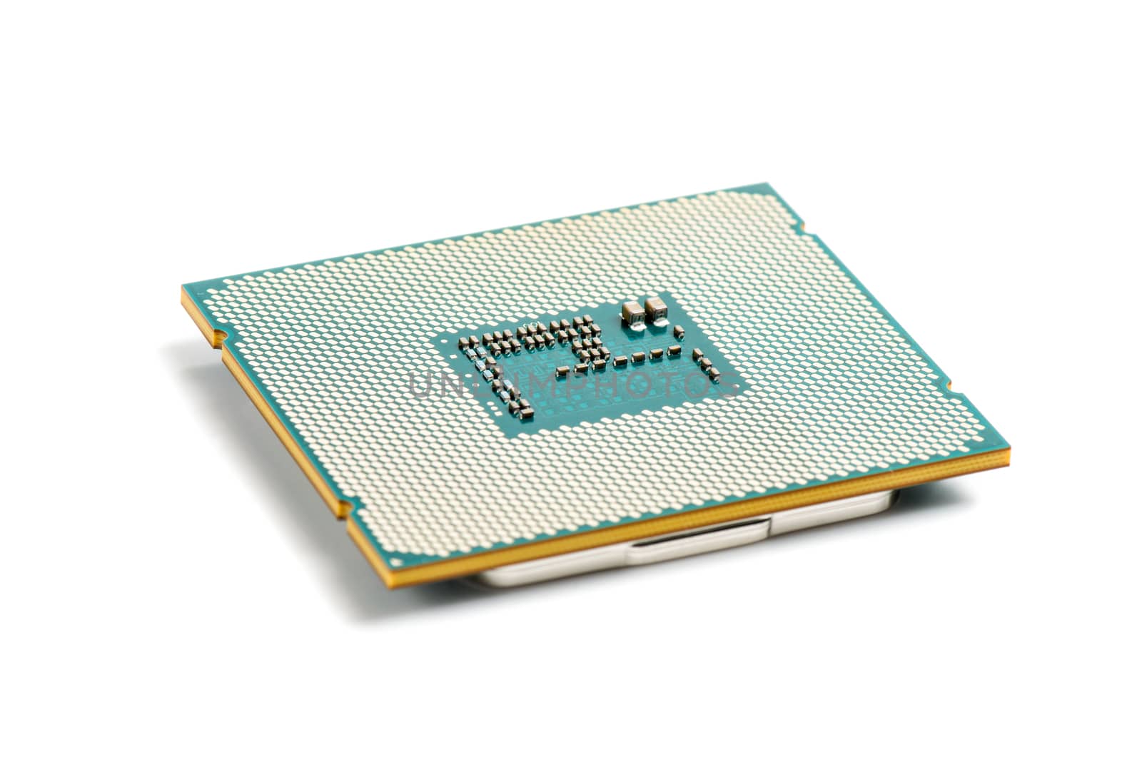 Computer processor CPU on white background