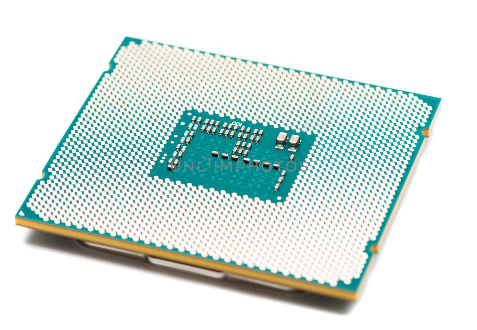 Computer processor CPU on white background by Draw05