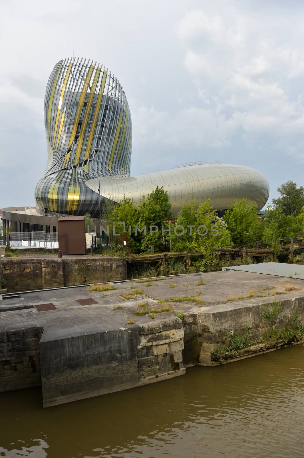 Bordeaux, France - June 06, 2016. La cite du vin is the Wine museum of Bordeaux near to Garonne river. Bordeaux, Aquitaine. France.