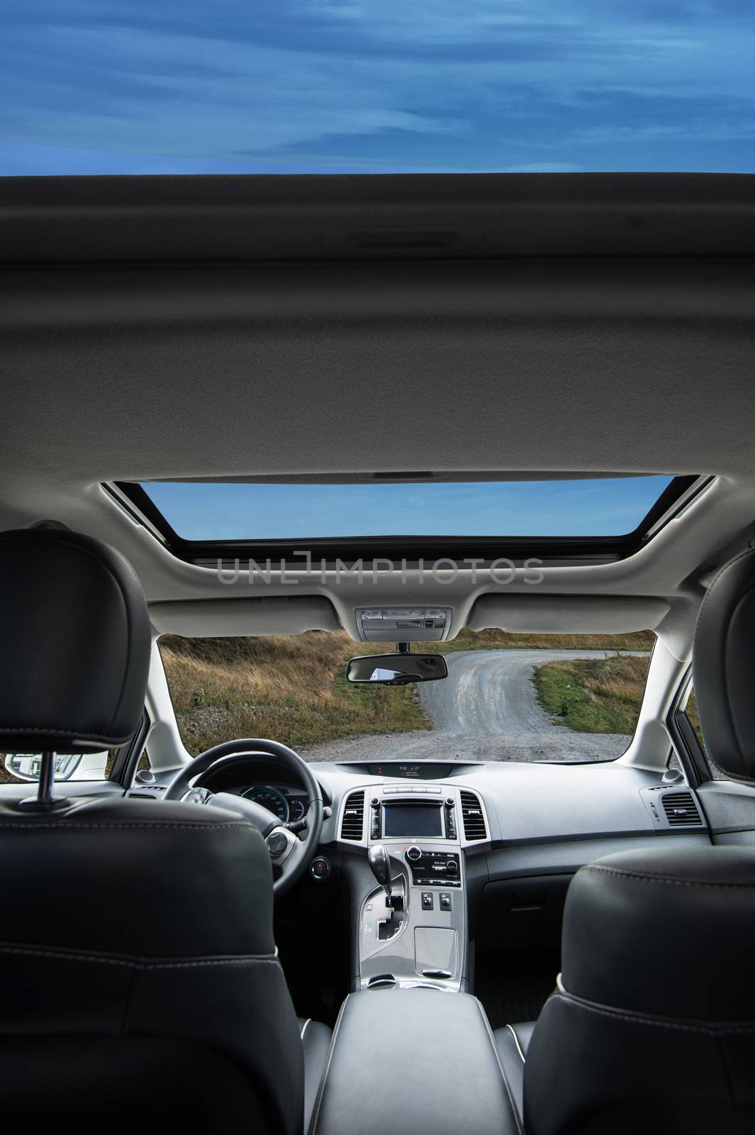 Travel in car with panoramic roof