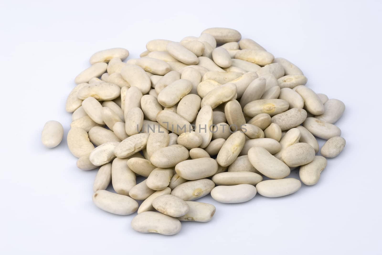 white Beans on white background