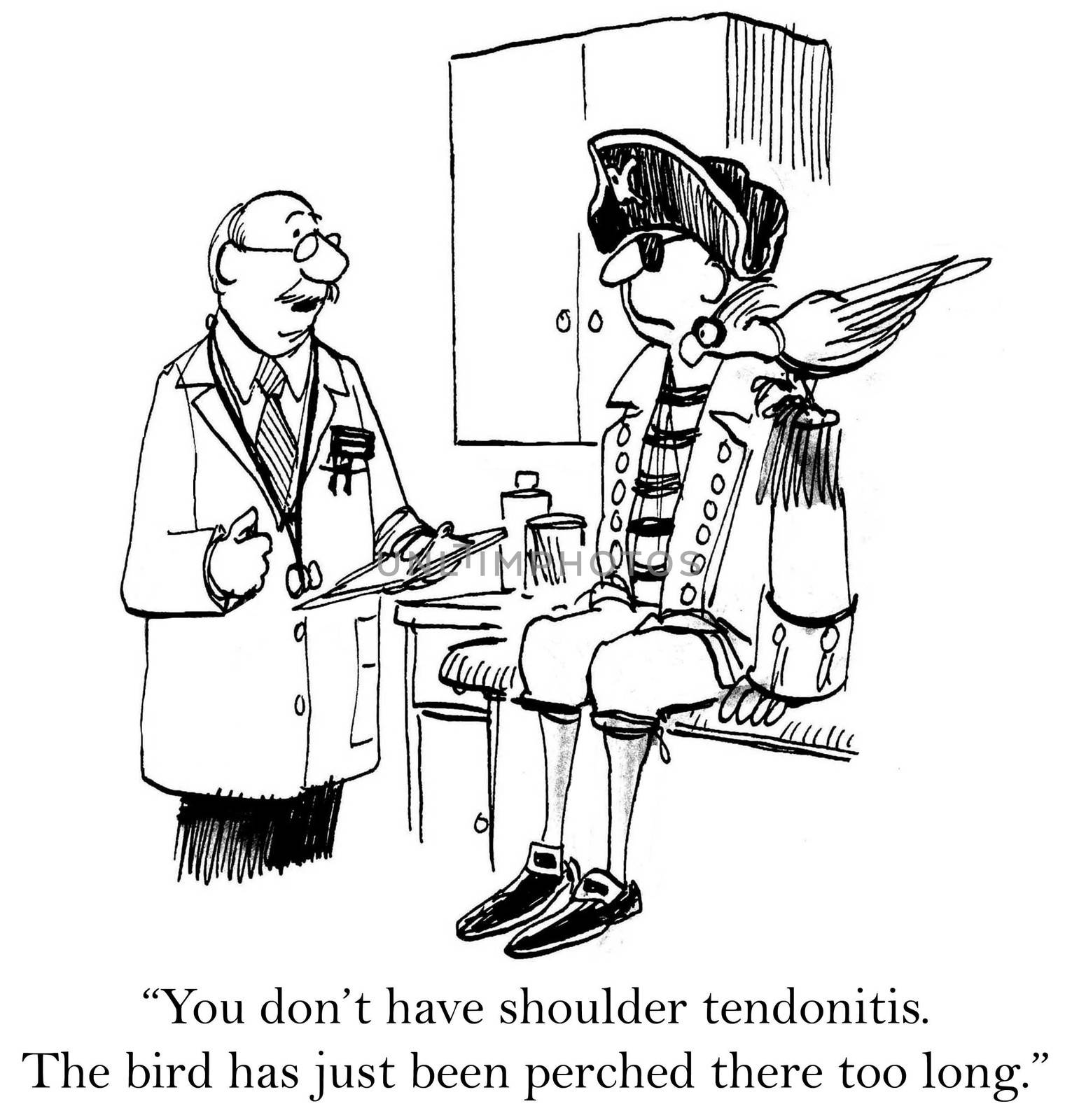"You don't have shoulder tendonitis. He's just been perched there way too long."