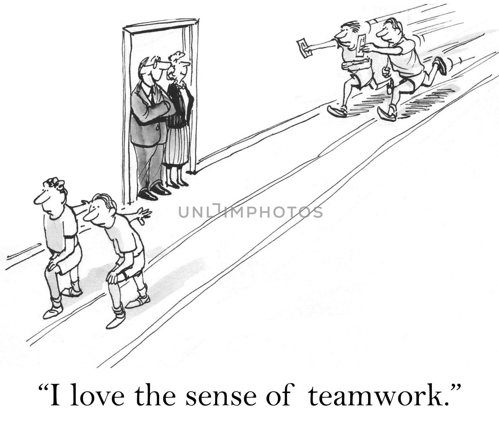 "I love the sense of teamwork." in relay