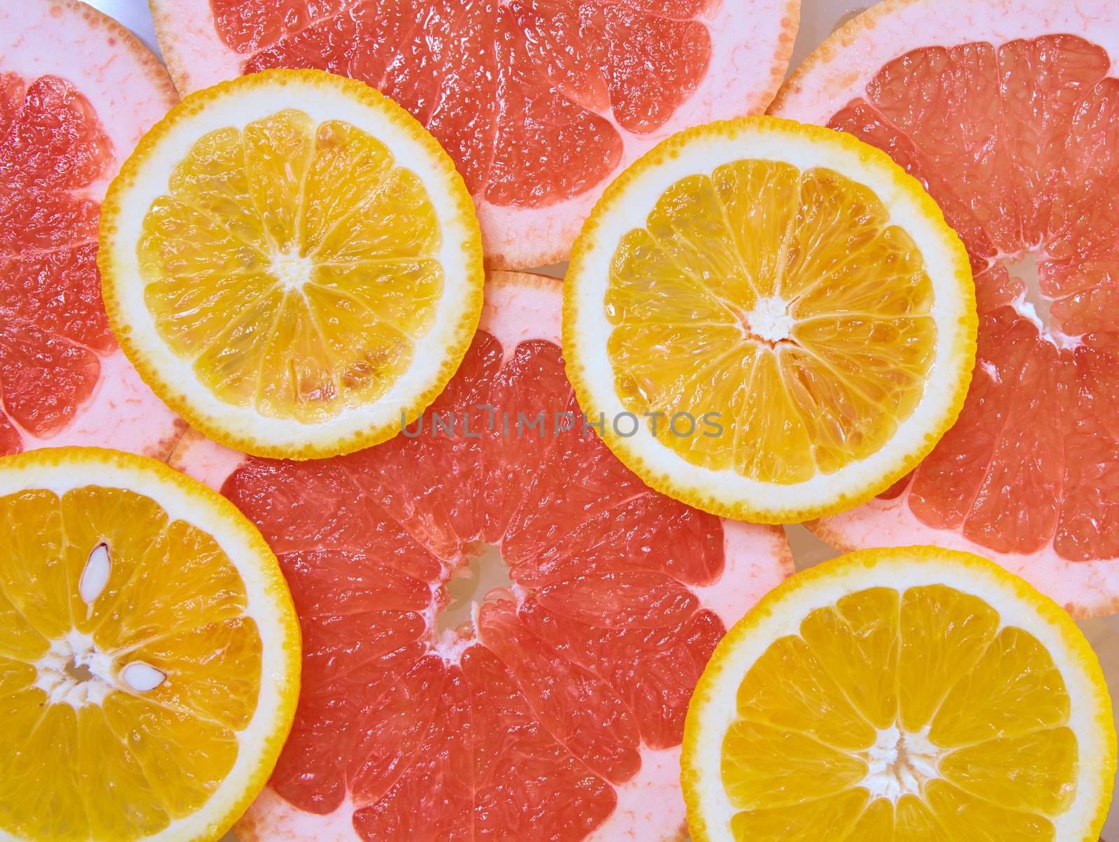 the Orange and grapefruit rings as background