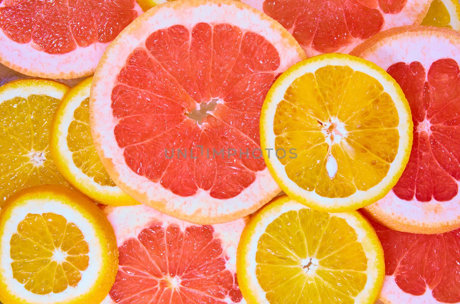 the Orange and grapefruit rings as background