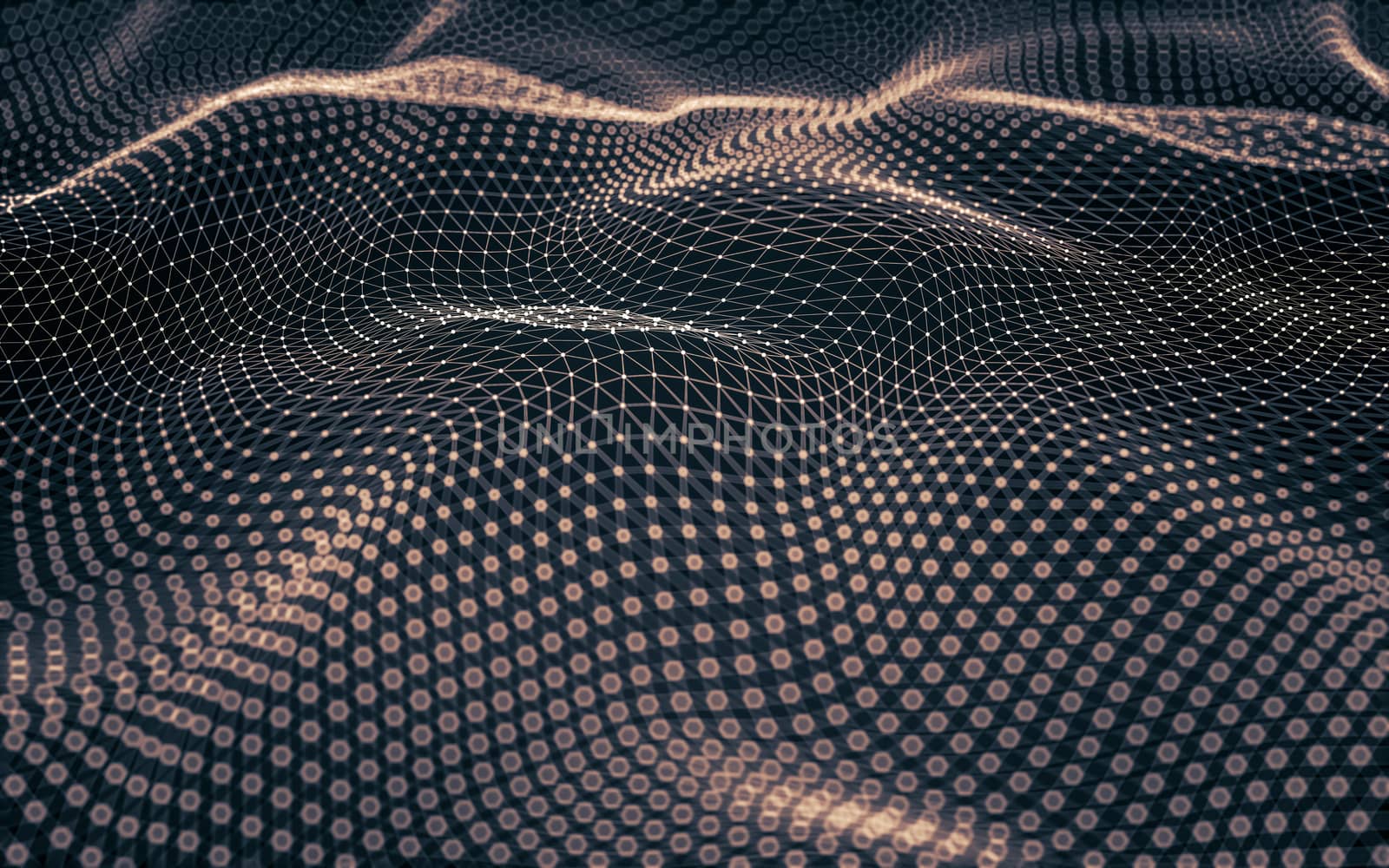 Abstract polygonal space low poly dark background with connecting dots and lines. Connection structure. 3d rendering