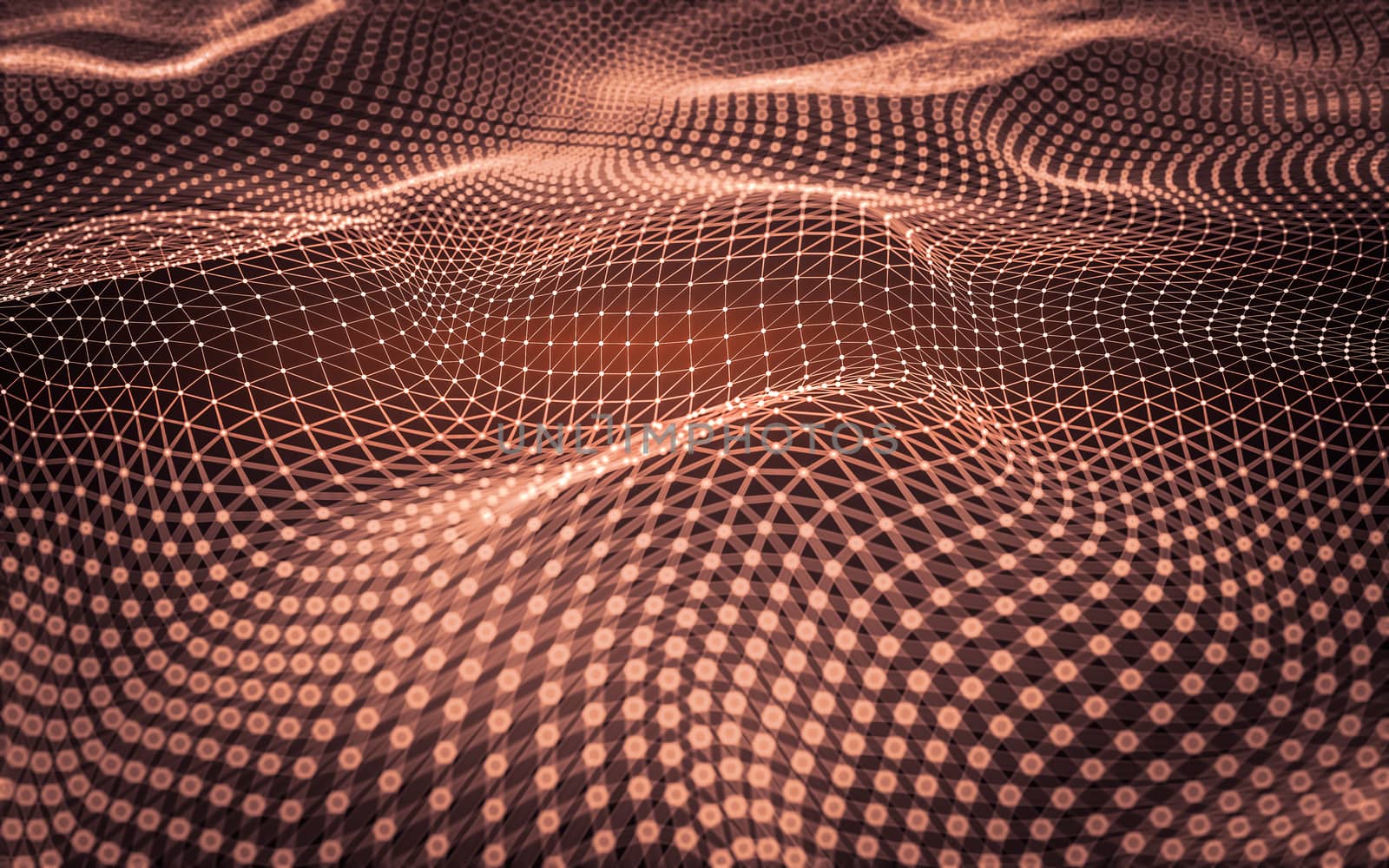 Abstract polygonal space low poly dark background with connecting dots and lines. Connection structure. 3d rendering