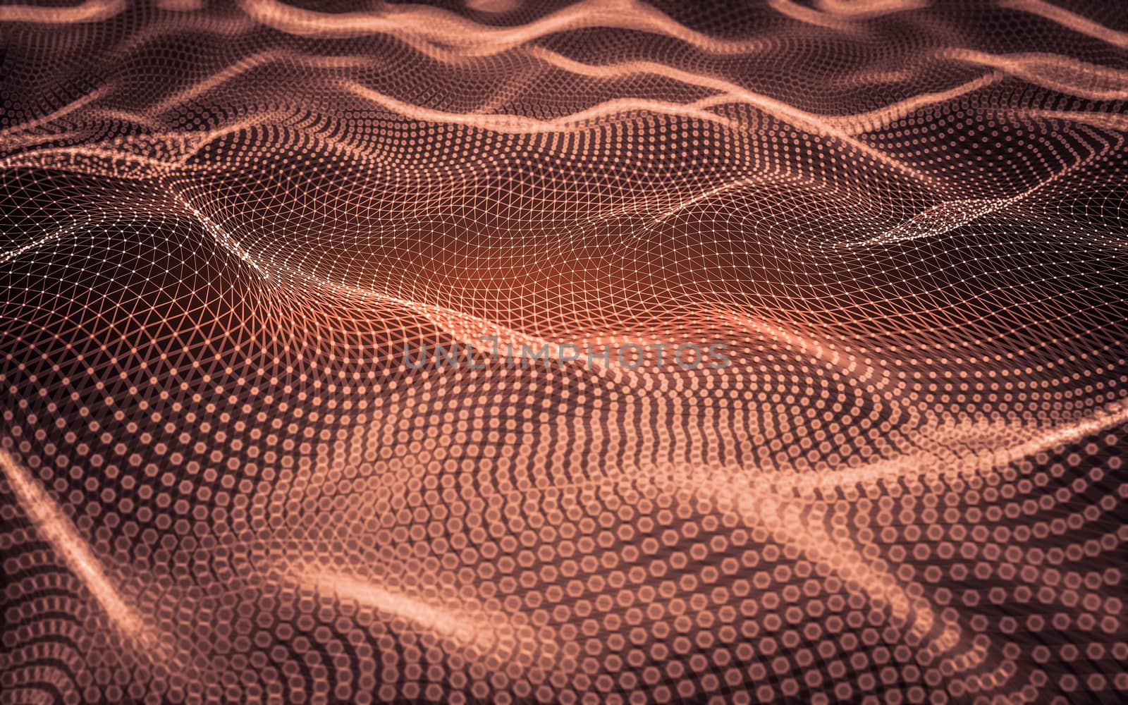 Abstract polygonal space low poly dark background with connecting dots and lines. Connection structure. 3d rendering