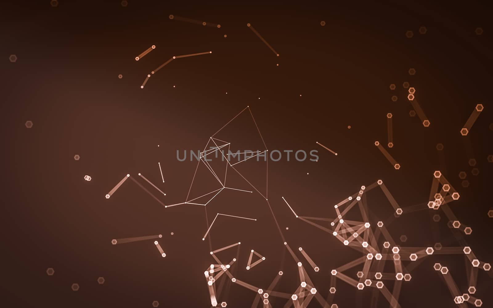 Abstract polygonal space low poly dark background, 3d rendering by teerawit