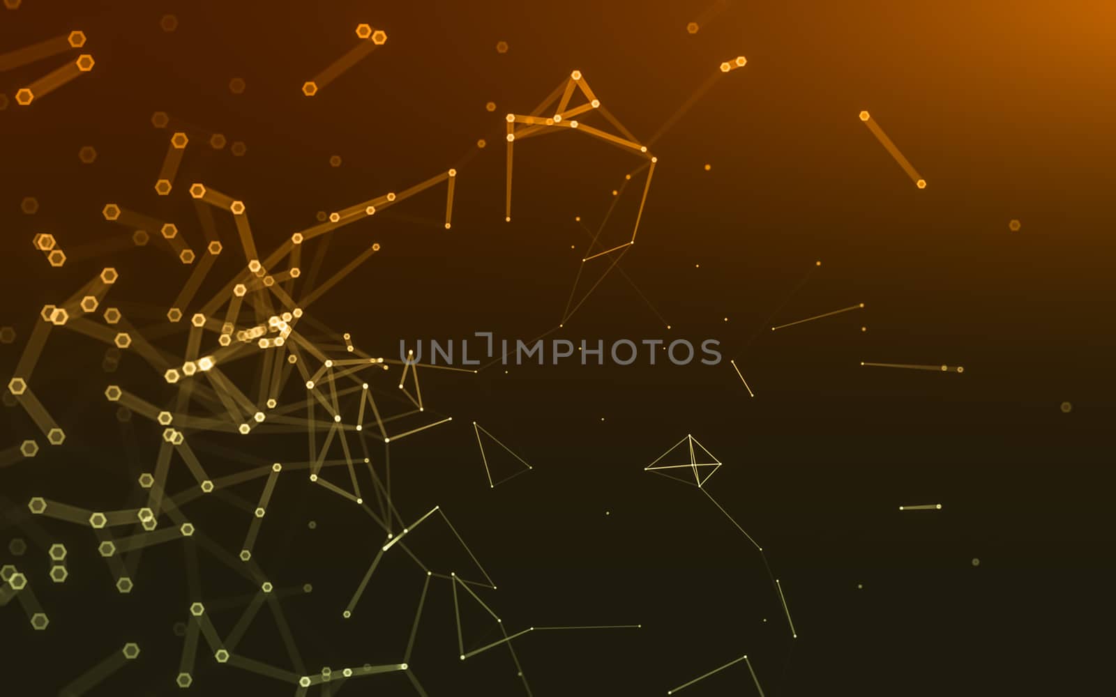 Abstract polygonal space low poly dark background, 3d rendering by teerawit