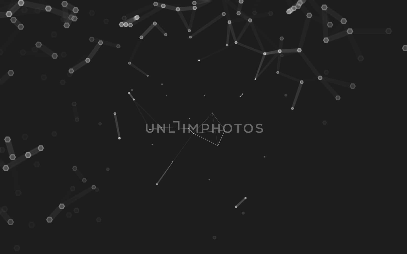 Abstract polygonal space low poly dark background with connecting dots and lines. Connection structure. 3d rendering