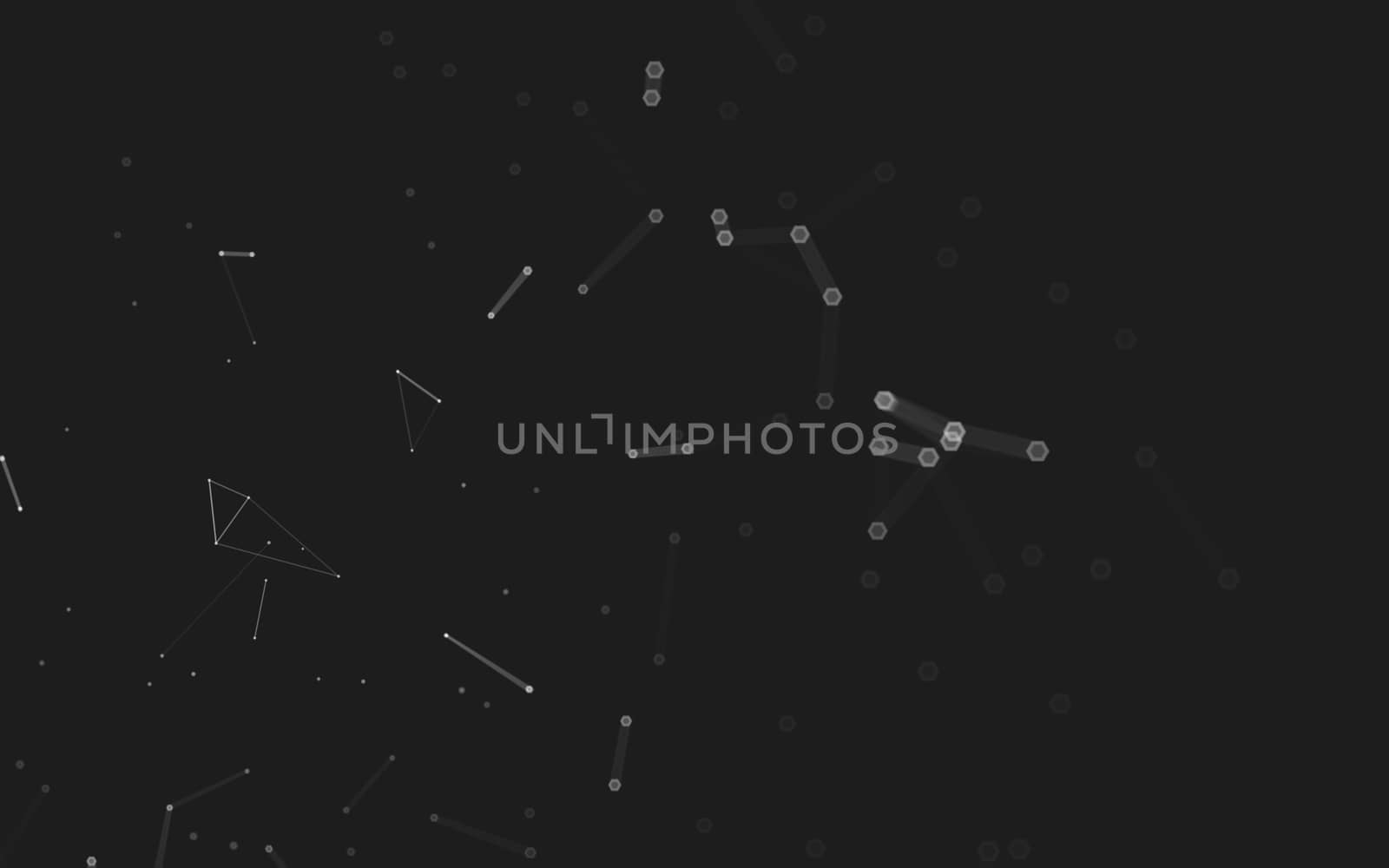 Abstract polygonal space low poly dark background, 3d rendering by teerawit