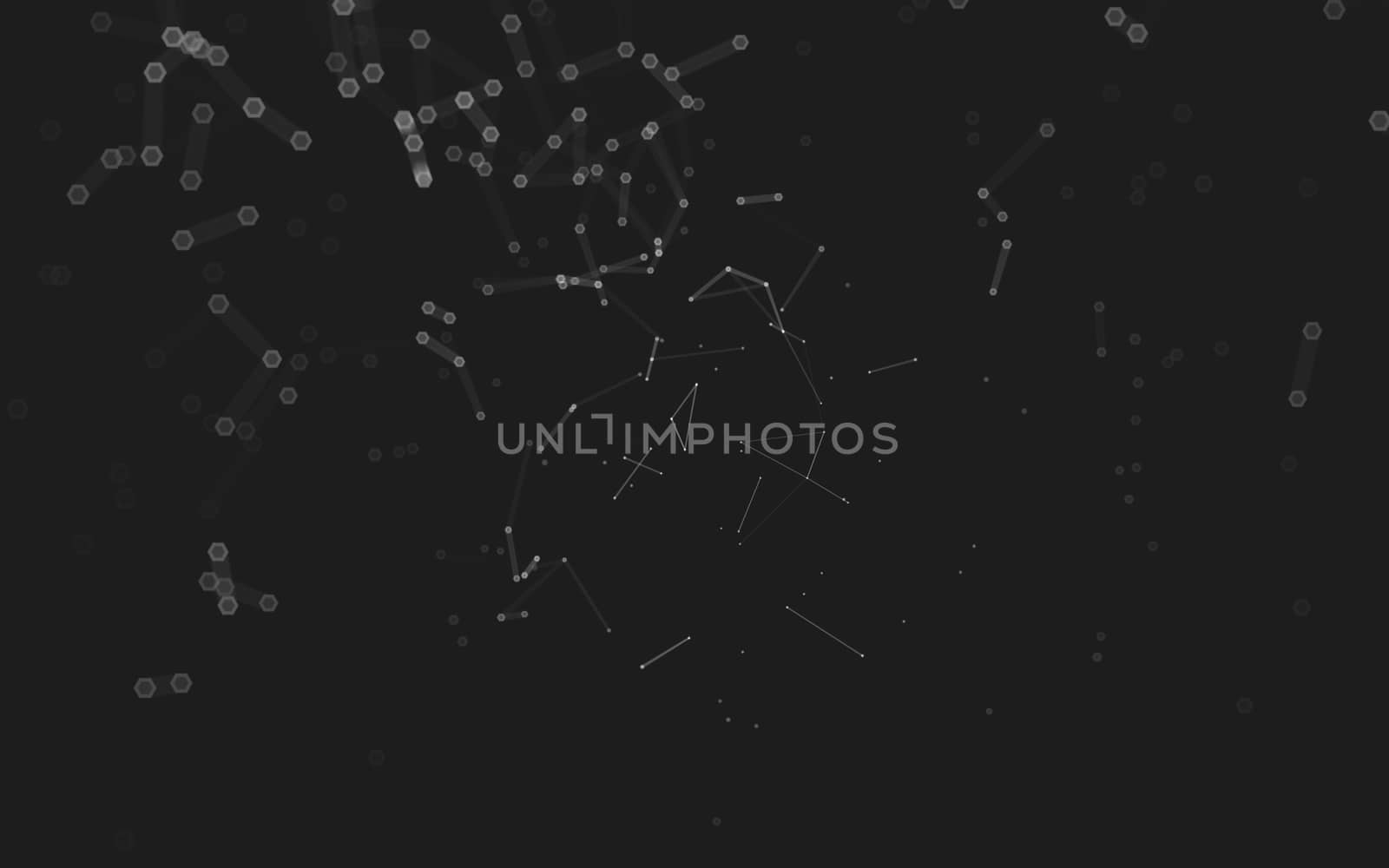 Abstract polygonal space low poly dark background, 3d rendering by teerawit