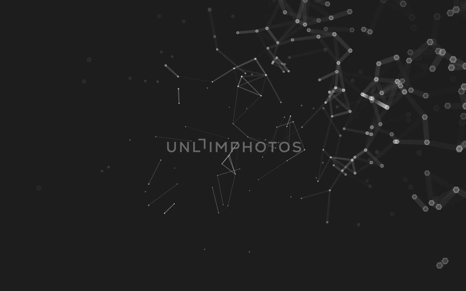 Abstract polygonal space low poly dark background, 3d rendering by teerawit