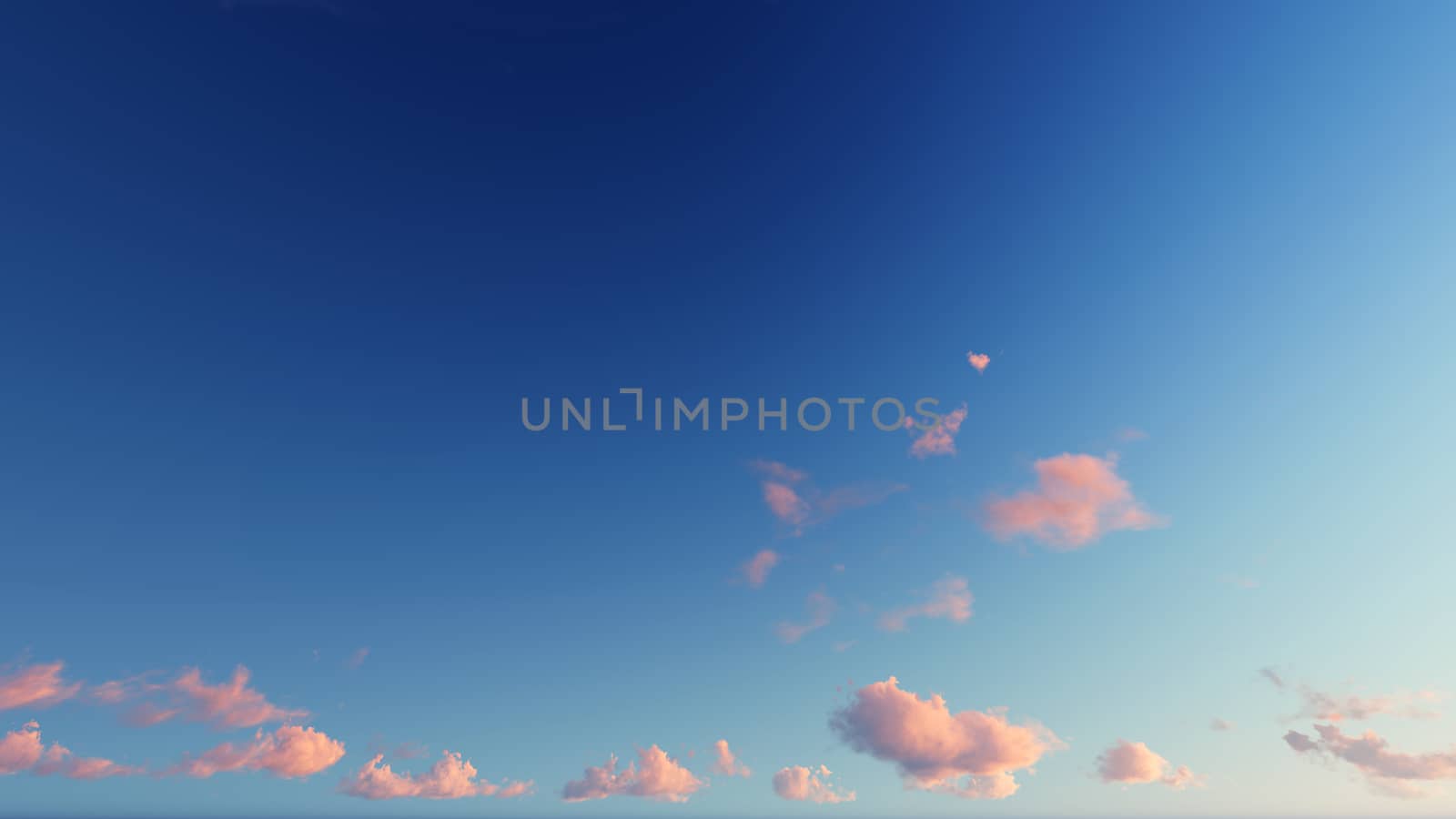 Cloudy blue sky abstract background, blue sky background with tiny clouds, 3d rendering

