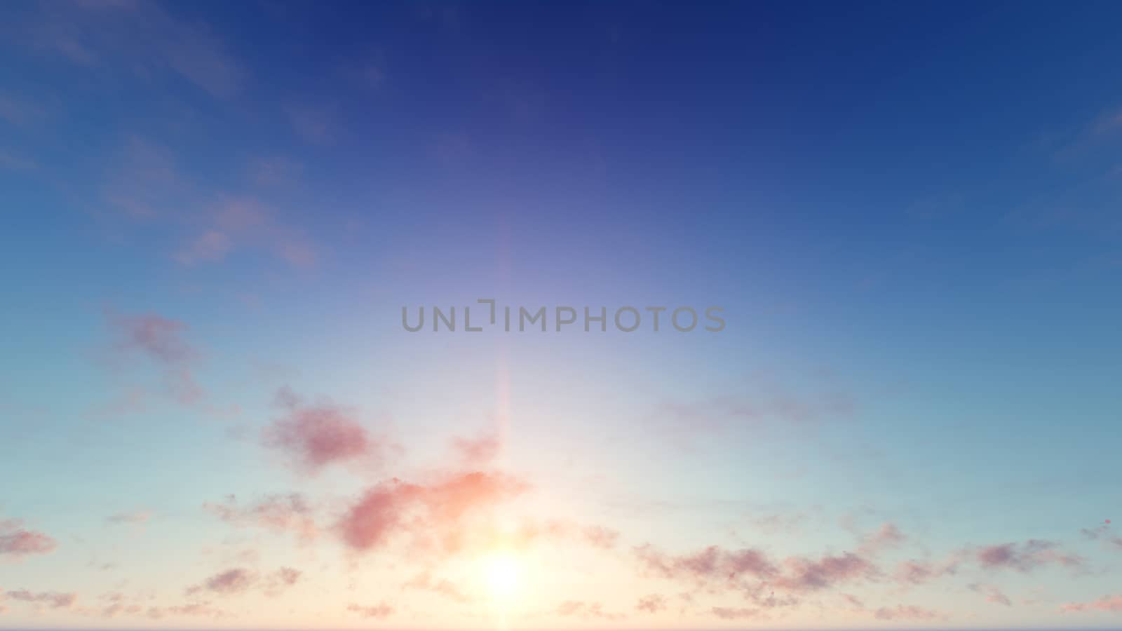 Cloudy blue sky abstract background, blue sky background with tiny clouds, 3d rendering

