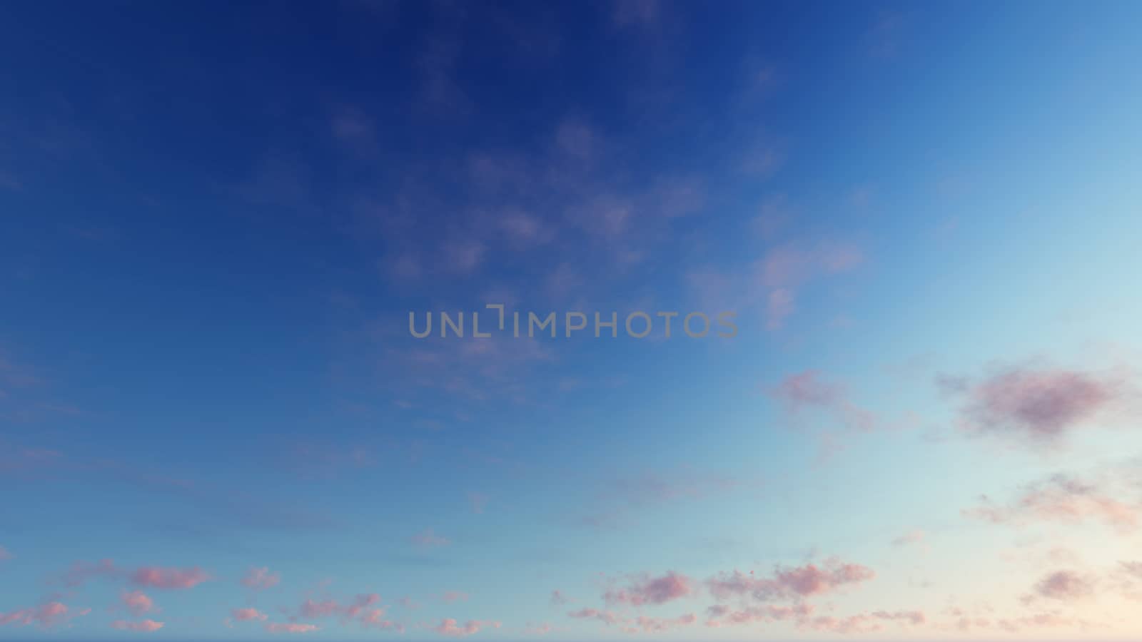 Cloudy blue sky abstract background, blue sky background with tiny clouds, 3d rendering

